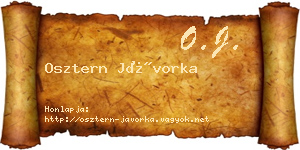 Osztern Jávorka névjegykártya